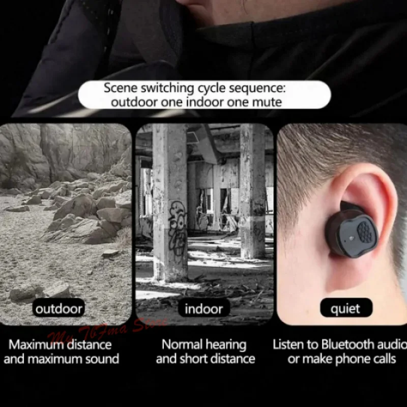 Auriculares tácticos Bluetooth 5,3, tapones para los oídos intrauditivos con reducción de ruido, protección auditiva para disparar - imagen 5