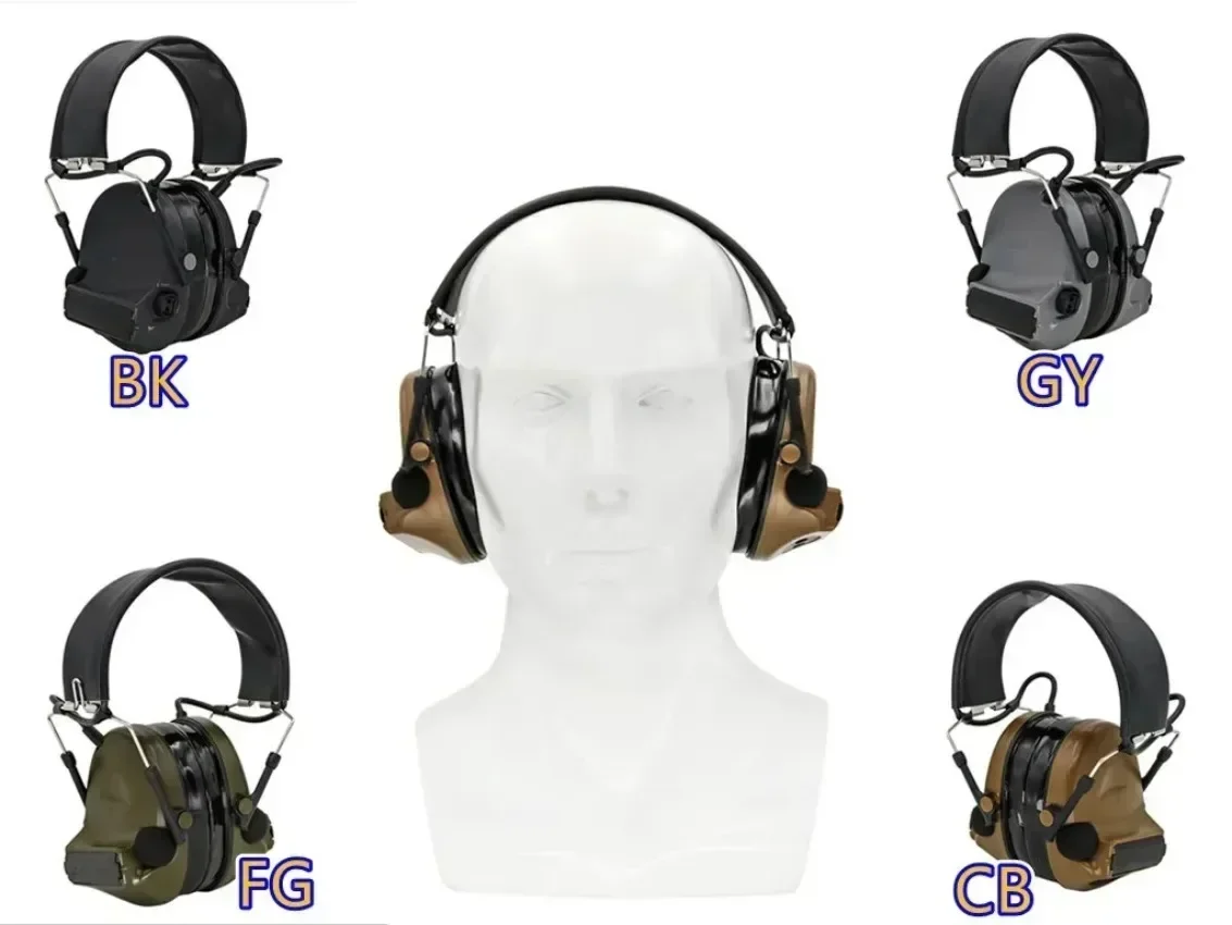 Auriculares tácticos militares TSCII IPSC protección auditiva auriculares de tiro sin micrófono orejera electrónica de silicona auriculares tácticosC2 - imagen 3