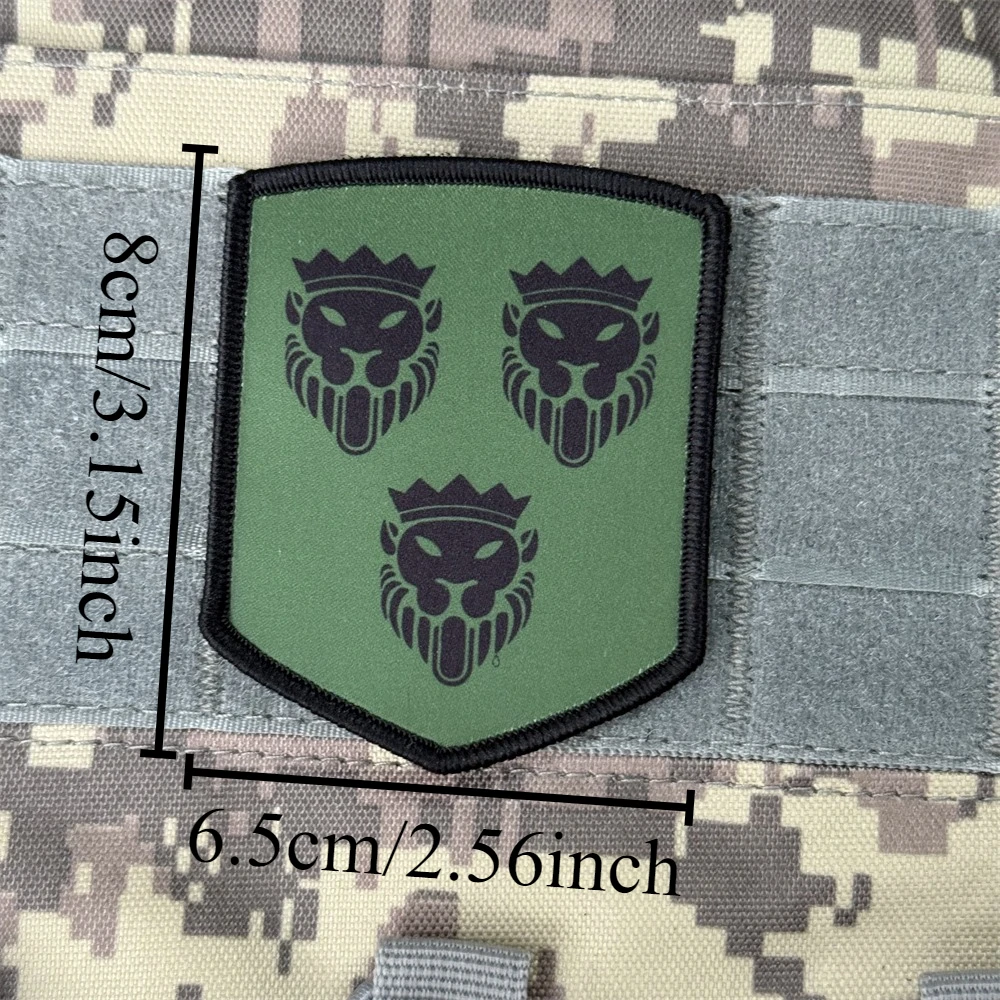 Parche de bandera de corona, insignia de moral táctica, emblema del ejército militar, pegatina para mochila, parches de gancho y bucle impresos para ropa - imagen 2