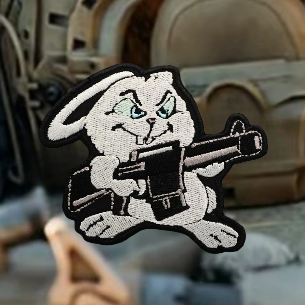 Parche bordado de conejo táctico, apliques de gancho y bucle, insignia de moral, parches tácticos militares para ropa, pegatinas para mochila - imagen 3