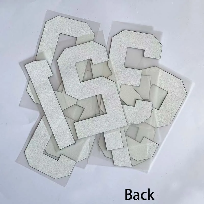 Parches de letras con números grandes de 20x11CM, pegatina para ropa, 0 ~ 9, insignias de Jersey con números digitales blancos y negros, parches de transferencia de calor para planchar - imagen 4