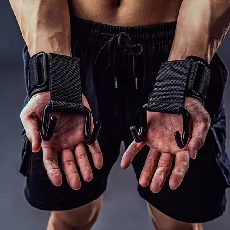 Mancuernas antideslizantes para levantamiento de pesas, par de correas para levantamiento de pesas, levantamiento de pesas, barbilla para tirar hacia arriba y entrenamiento con gancho para Fitness, 1/2 unidades - imagen 2