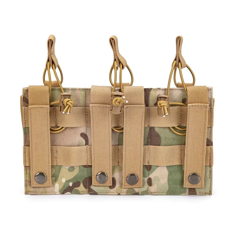 Bolsa táctica para revistas de tres pistolas Edc, accesorio para sistema Molle M4 M14 M16 AK AR Glock, revista universal - imagen 3