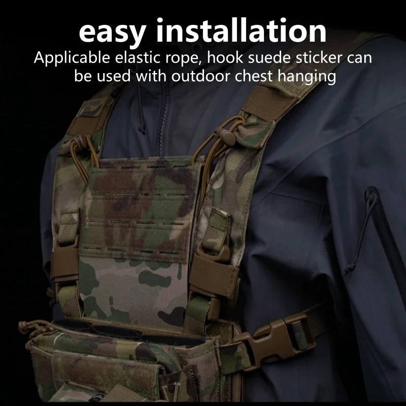Equipo para exteriores, colgante en el pecho, expansión del pecho, sistema MOLLE, montaje, cuerda elástica fija, fácil instalación - imagen 3