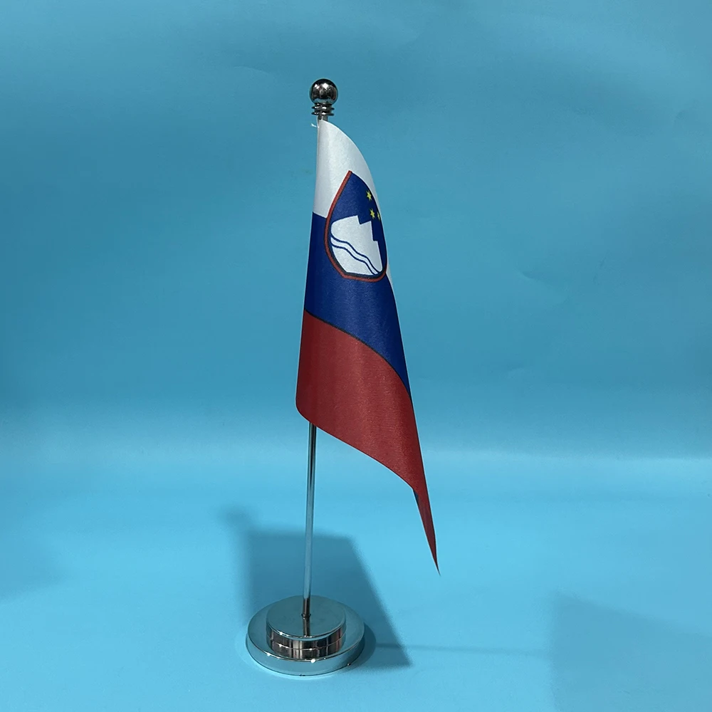 BANDERA DE SKY Bandera de escritorio de oficina Bandera de Eslovaenia 14x21 cm Adornos de escritorio Banner Banderas nacionales de la República de Eslovaenia - imagen 4