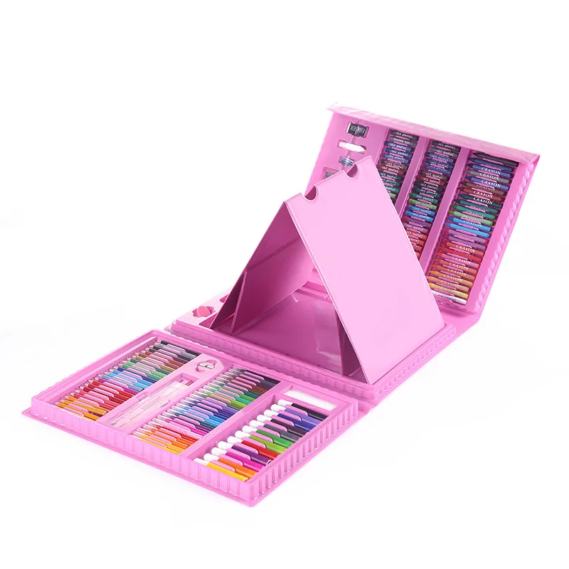 Juego de dibujo artístico para niños, 208 Uds., lápiz de colores, bolígrafos de acuarela con tablero de dibujo, juguetes educativos, regalo, arte de pintura al agua - imagen 3