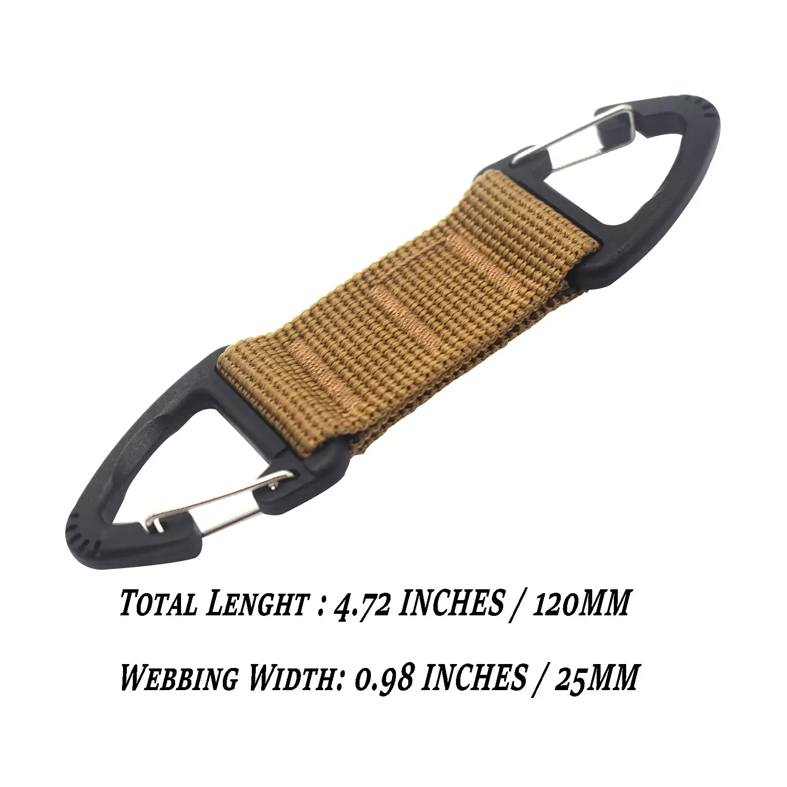 4 Uds Clip de engranaje táctico gancho Molle llavero de nailon ganchos de correas Molle llavero mosquetón hebilla llavero para cinturones bolsas Molle - imagen 5