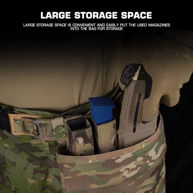 MOLLE bolsa de basura táctica Mag, bolsa de recuperación con cordón, paquete de almacenamiento de reciclaje, soporte de equipo de caza - imagen 3