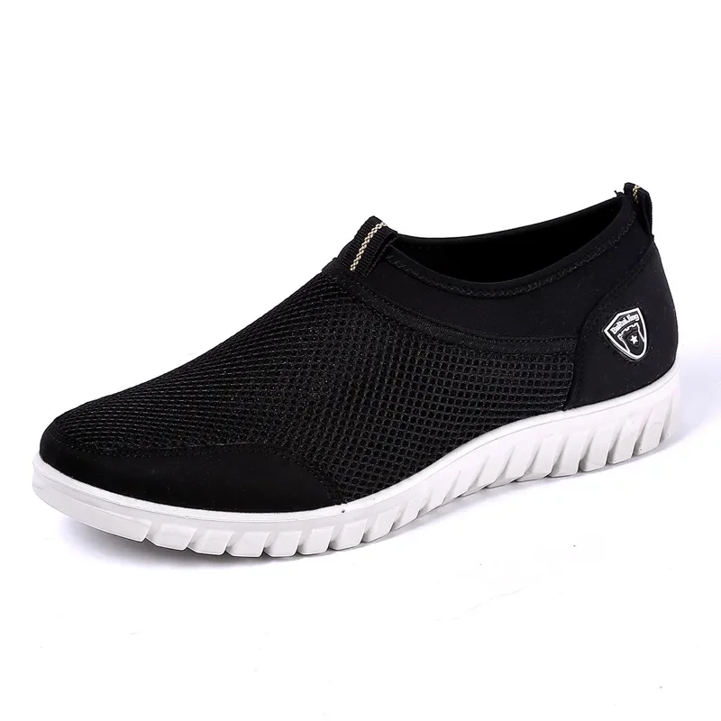 Zapatillas de deporte de malla para hombre, zapatos informales transpirables sin cordones, mocasines informales para caminar, verano, 2023 - imagen 5