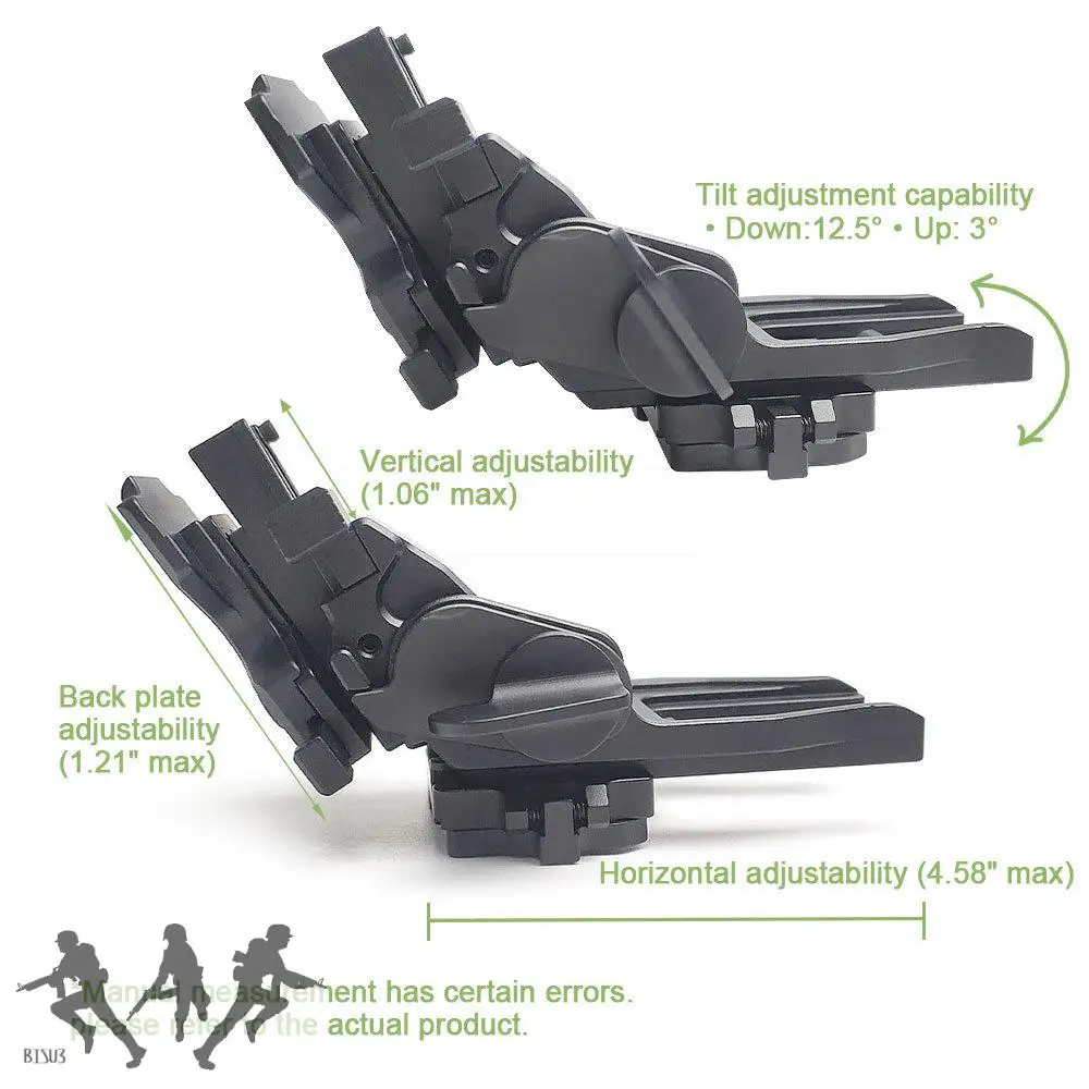 2024 nuevo soporte táctico NVG montaje de casco de perfil bajo traje abatible para montaje de cola de milano ajustable visión nocturna PVS14 PVS31 PVS18 - imagen 5