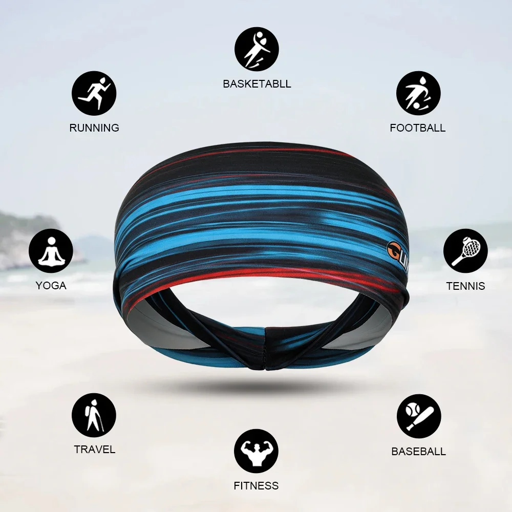 2 uds diadema elástica deportiva bicicleta tenis banda para el sudor Yoga gimnasio HeadHair baloncesto voleibol ciclismo correr vendaje hombres mujeres - imagen 4