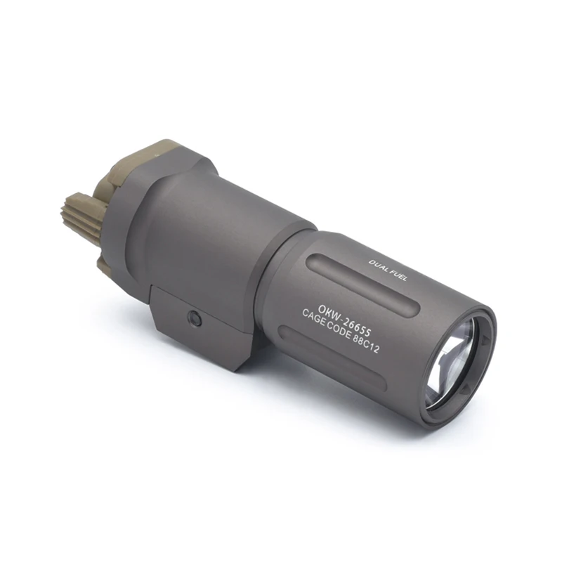 Modlit-linterna táctica OKW de doble cabezal, Luz LED de alta potencia de Metal, compatible con riel de pistola, Airsoft, lámpara de arma de caza, 18350 - imagen 4