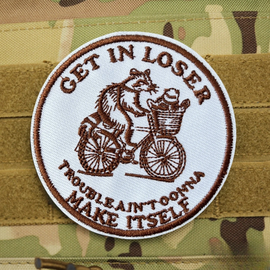 Parche táctico de moral, parches de gancho y bucle bordados de mapache para ropa, pegatina para mochila - imagen 5