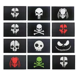 Parche esqueleto calavera bordado chevron militar hierro
