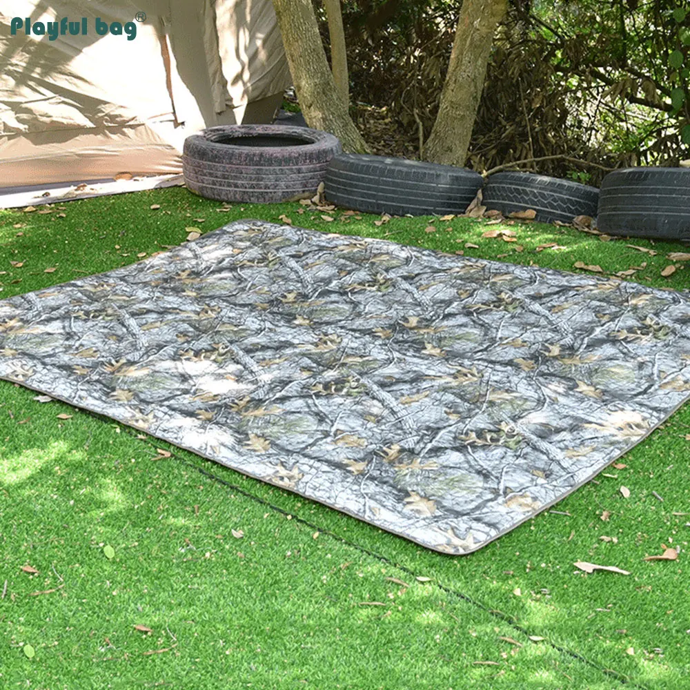 Colcha de camuflaje para acampar, manta multifuncional para Picnic, Poncho a prueba de viento para exteriores, colcha impermeable para siesta, mantiene el calor NA81 - imagen 4