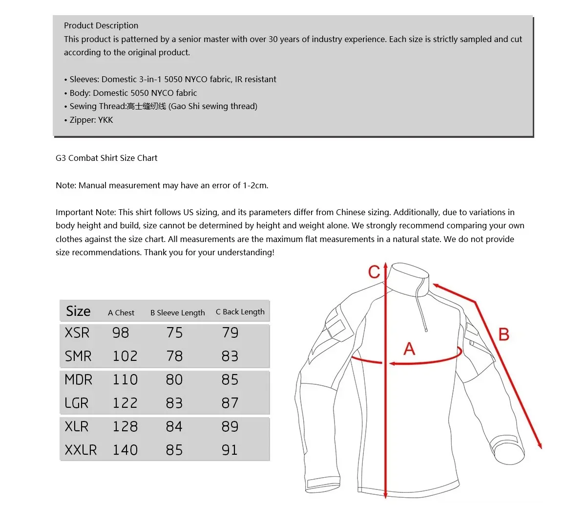 PEW Tactical Gen3 Camisa Táctica de Manga Larga Nylon y Algodón - imagen 5