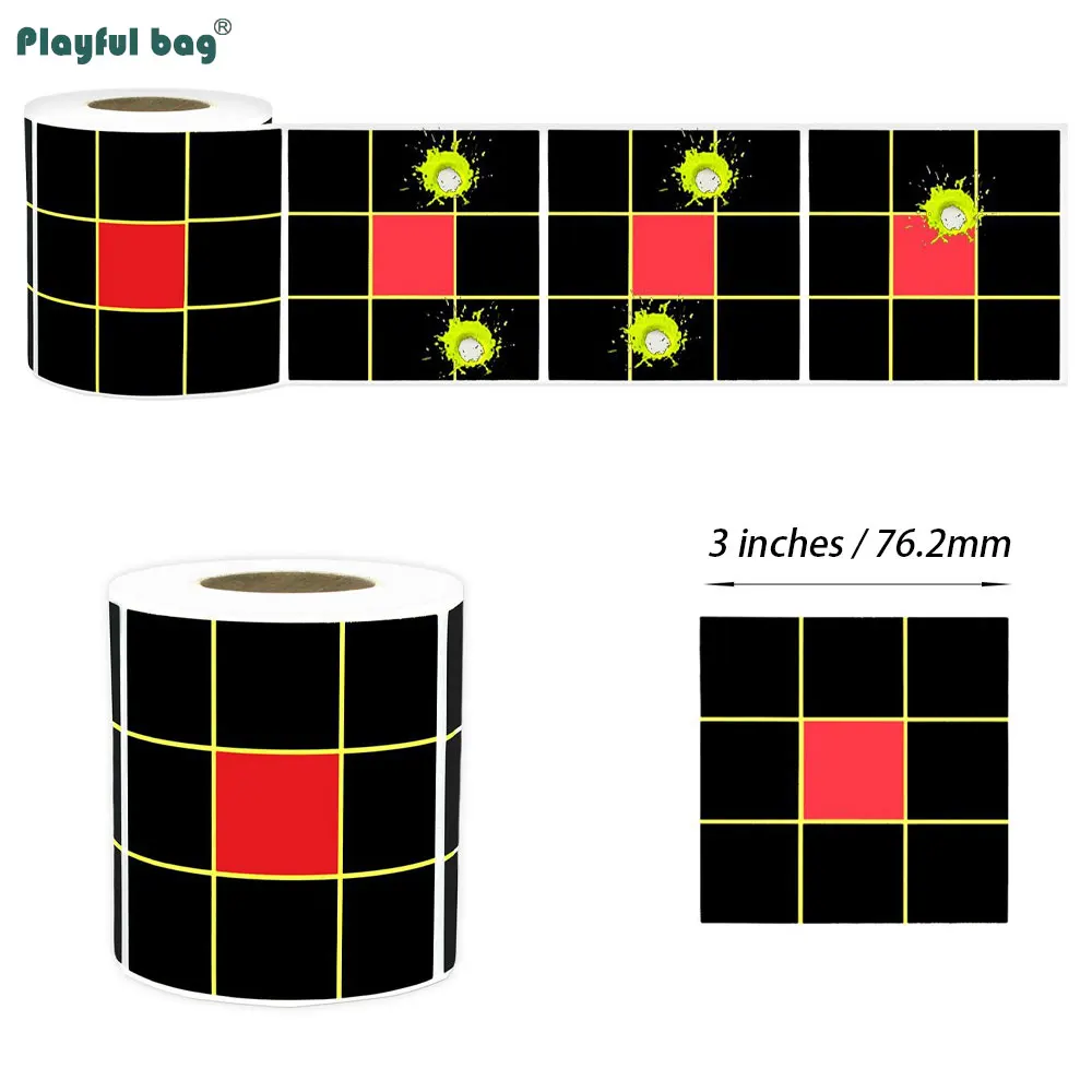 250 uds/rollo de pegatinas de objetivo de salpicaduras de 3 pulgadas, adhesivo de entrenamiento de caza, papel de destino, práctica de tiro Airsoft AQB176 - imagen 4