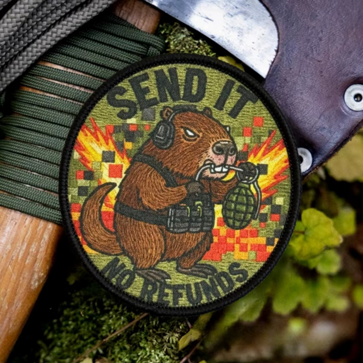 Beaver Morale Parche táctico castor insignia impresa gancho y bucle - imagen 5