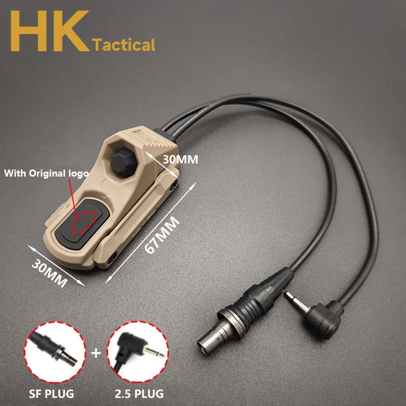 Interruptor de presión Axon táctico, botón remoto, doble función, cola para PEQ-15, DBAL-A2, M300, M600, linterna, arma, luz de explorador - imagen 5