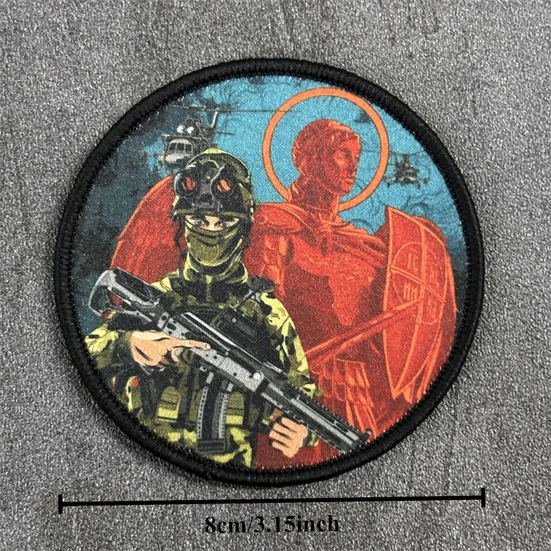 Parche estampado de "ángeles y Jesús", insignias de moral táctica, parches militares con gancho, pegatinas para mochila y ropa - imagen 3