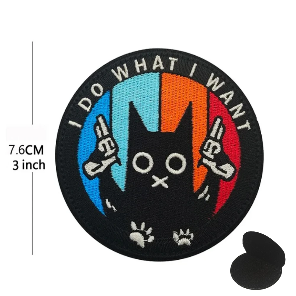PEW PEW MADAFAKAS insignia de moral de gato parches tácticos "I DO WHAT I WANT" brazalete bordado parches para ropa mochila pegatina - imagen 4