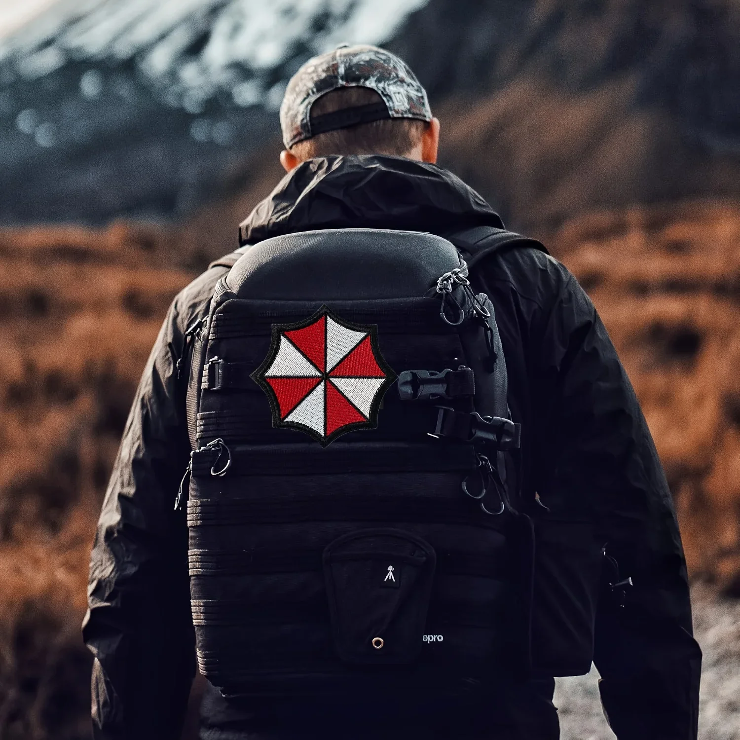 parches velcro mochila tácticos de bordados Parche táctico de Velcros Resident Evil Zombie – Paraguas Corp. Mochilas Molle con apliques de cosplay bordados para juegos de moral militar - imagen 5