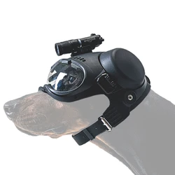 Casco táctico K9 con gafas protectoras para perros de caza