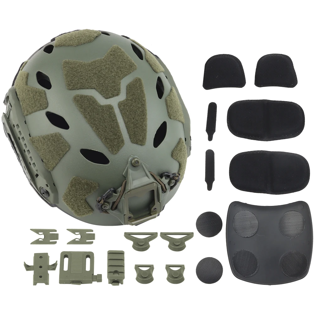 Casco táctico rápido ligero SF corte súper alto deportes de caza al aire libre CS cascos de juego tiro Airsoft equipo protector de cabeza