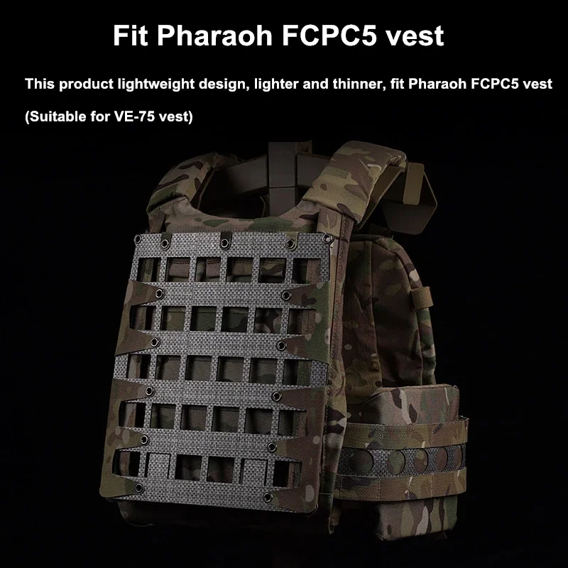 Portador de placa Airsoft, Panel trasero, Kit de cremallera MOLLE, chaleco de caza estilo FERRO FCPC V5, equipo de extensión de soporte ligero - imagen 5