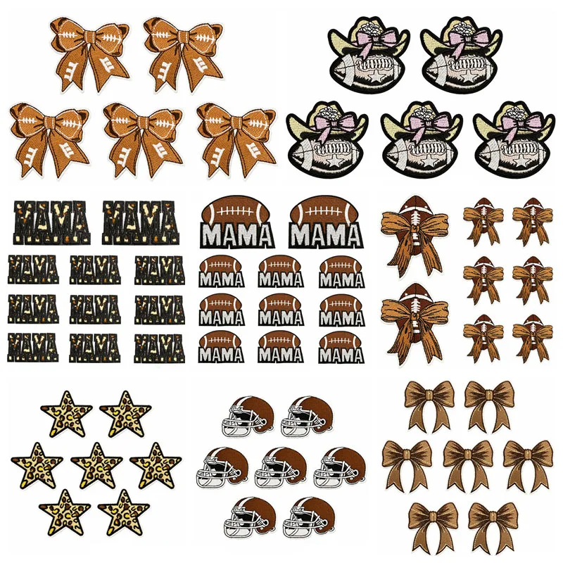 10 unids/lote, venta al por mayor, apliques de juego de fútbol, parches para planchar para ropa, parches termoadhesivos para ropa, insignias de diseño Fusible