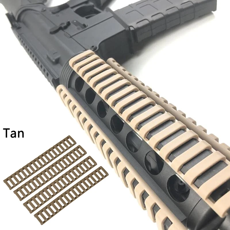 Paquete de 4 protectores de manos para Rifle, color negro, resistente al calor, cubierta de riel de escalera de goma, riel Picatinny de 20MM, juguete, pistolas Airsoft, caza CS - imagen 4