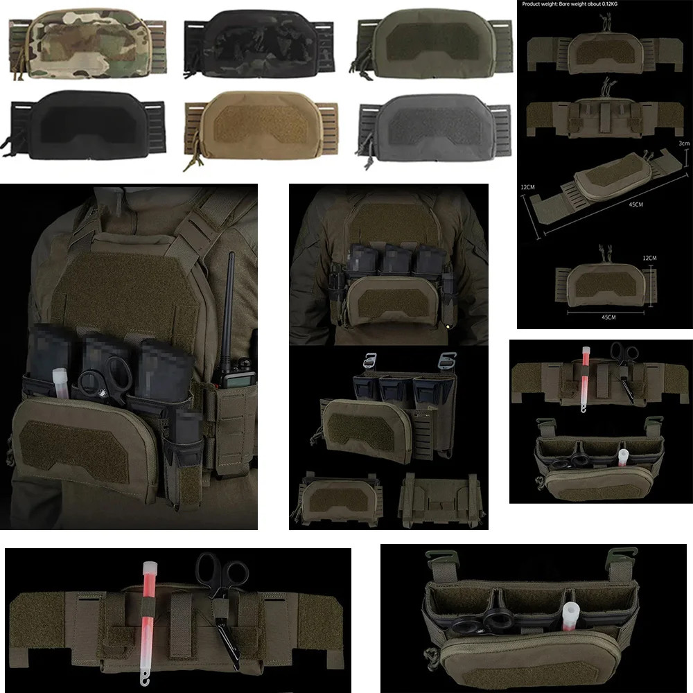 Bolsa de accesorios exteriores de cartucho triple multicalibre tipo K de campo General para chaleco KZ, bolsa compacta de almacenamiento frontal de revista Triple - imagen 2