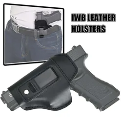 Funda IWB de cuero para pistola oculta, interior de cinturón