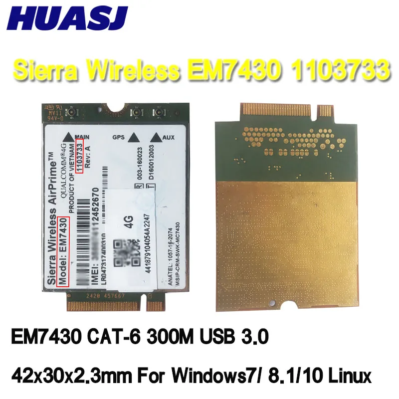 Sierra módulo inalámbrico EM7430 M2M CAT-6 300M M2 4G LTE MOUDLE 1103733 WWAN para B1/3/5/7/8/18/19/21/28/38/39 40/41 - imagen 2