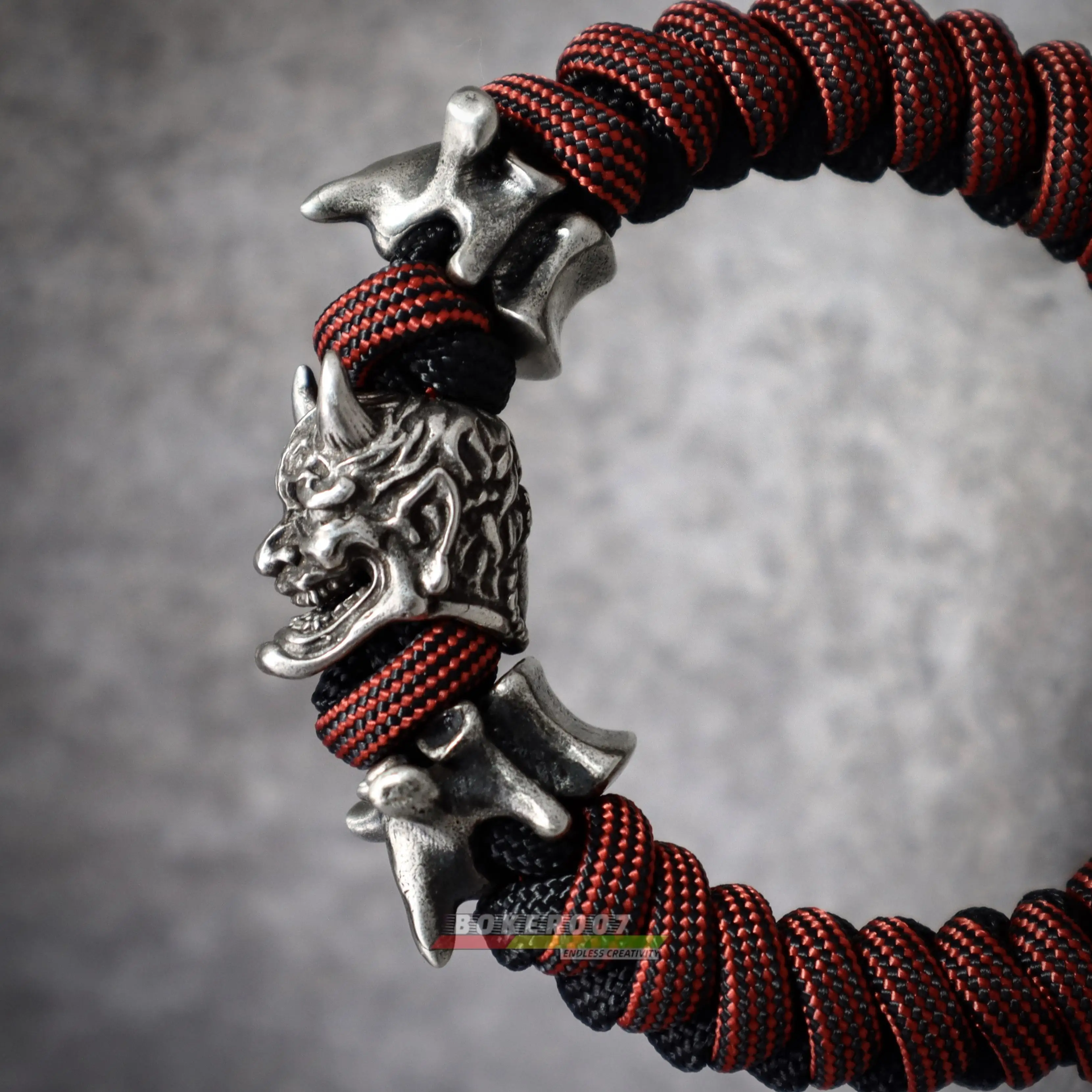 Prajna-pulsera de moda con doble dragón para hombre, brazalete Retro con personalidad, cuerda de mano, locomotora, paraguas trenzado - imagen 4