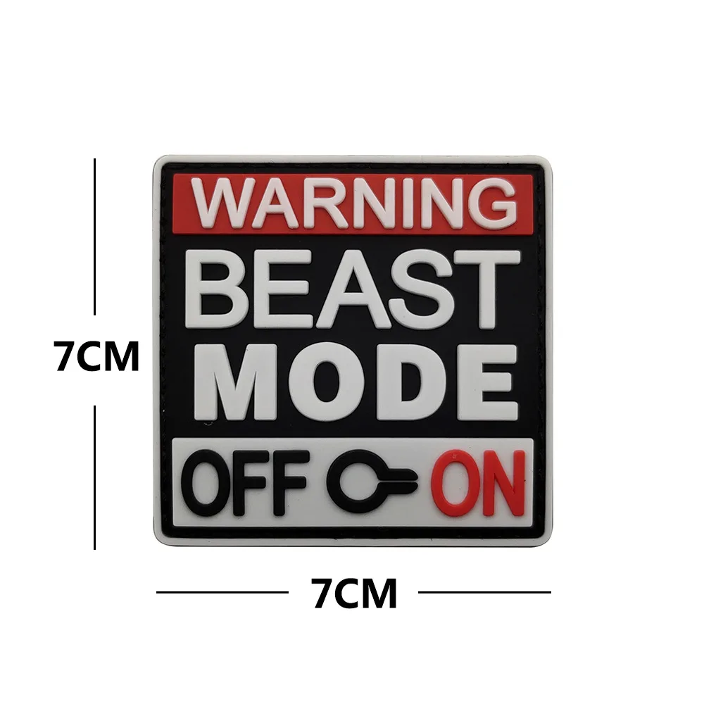 Parche de PVC bordado reflectante de advertencia de peligro 'No toques' modo bestia encendido/apagado táctico divertido para decoración de mochila de ropa - imagen 4