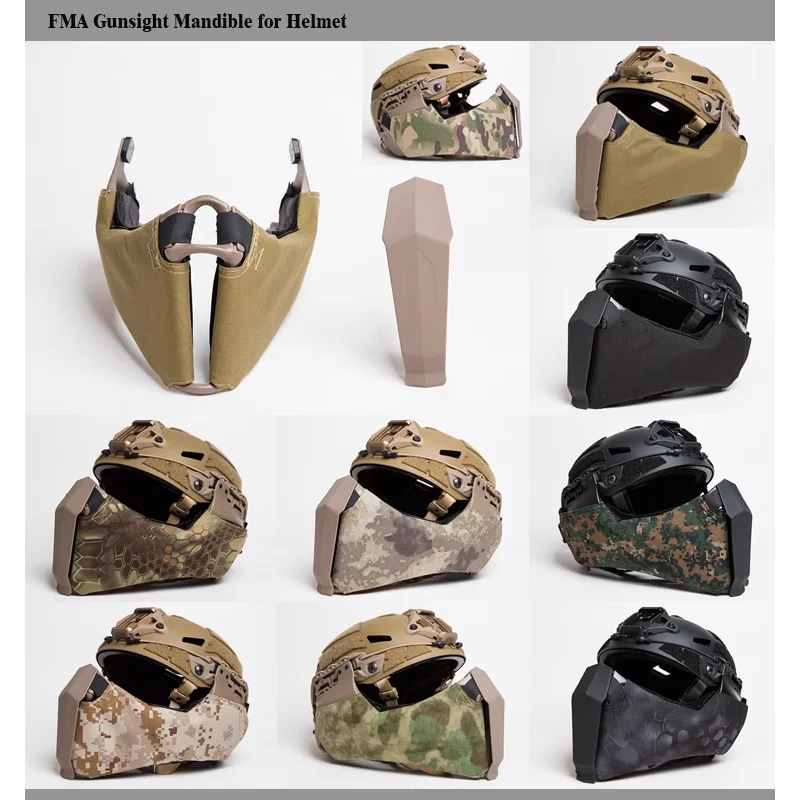 FMA-casco de protección para Paintball Airsoft, máscara de media cara, riel especial para casco táctico de corte rápido/alto - imagen 5