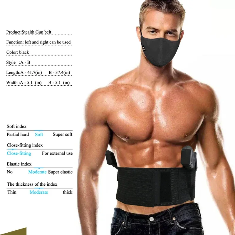 Funda para pistola táctica de nailon de alta elasticidad, funda para pistola de mano izquierda y derecha, funda para cinturón de transporte oculto para pistola Universal Glock