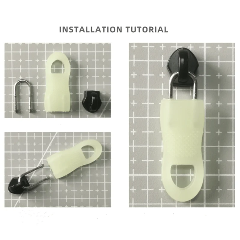 Accesorio de cabeza de cremallera con hebilla de perno en U desmontable luminoso para mochilas, chaquetas, ropa, pieza de reparación de cremallera Universal - imagen 5