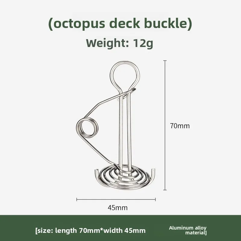 Tienda de campaña, clavos para cubierta de uñas, hebilla de resorte de torsión de pulpo, hebilla de cuerda de vino, hueso de pescado, accesorios para tienda de campaña de escalada y senderismo - imagen 5