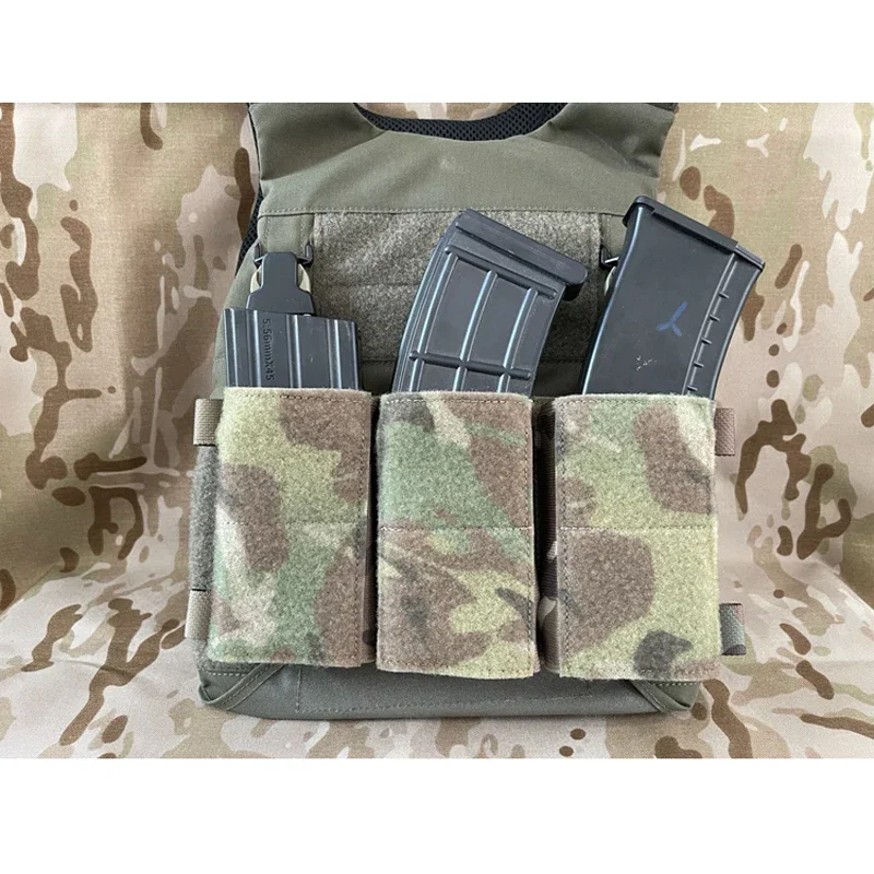 Bolsa táctica para revistas Airsoft FCSK, chaleco LV119 AVS 5,56/7,62/AK47, Panel frontal, Triple cargador, bolsa de repuesto, equipo - imagen 5
