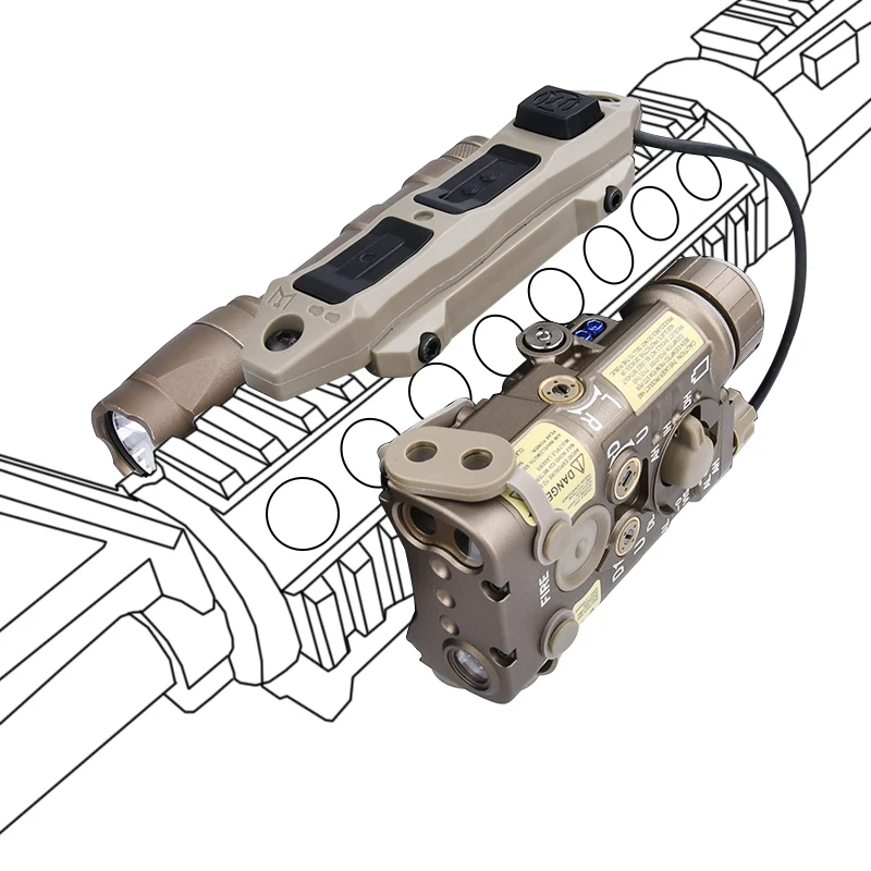 WADSN-Mini linterna LED de Metal NGAL, luz roja, verde, azul, puntería de punto, M300, M300A, luz blanca, luz de explorador de caza, ajuste de riel de 20MM - imagen 3