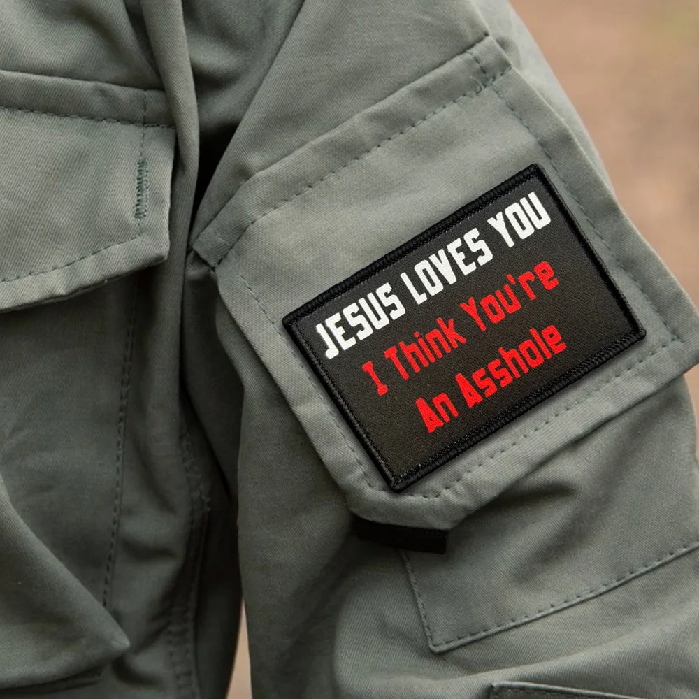 Parches tácticos de Jesús te ama moral, parche divertido de gancho y bucle de la Biblia cristiana, insignia militar, brazalete, pegatinas para mochila - imagen 4