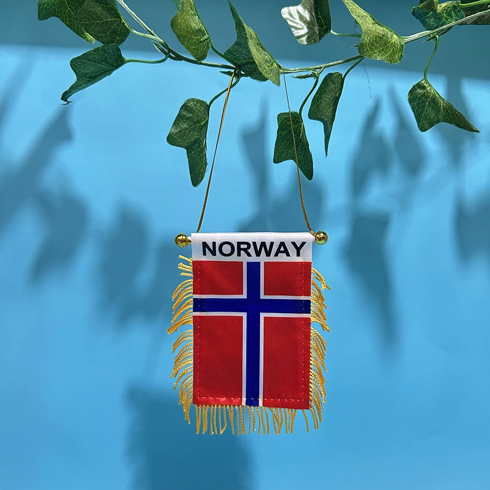 SKY FLAG Banderín Noruega para ventanilla – Poliéster doble cara