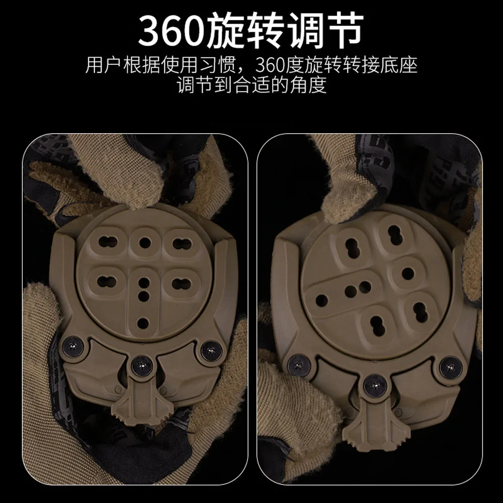 Adaptador de funda de pistola táctica, Base de 360 grados, código G, soporte de servicio RTI para plataforma QLS, adaptador de caída de cinturón de caza Airsoft - imagen 4