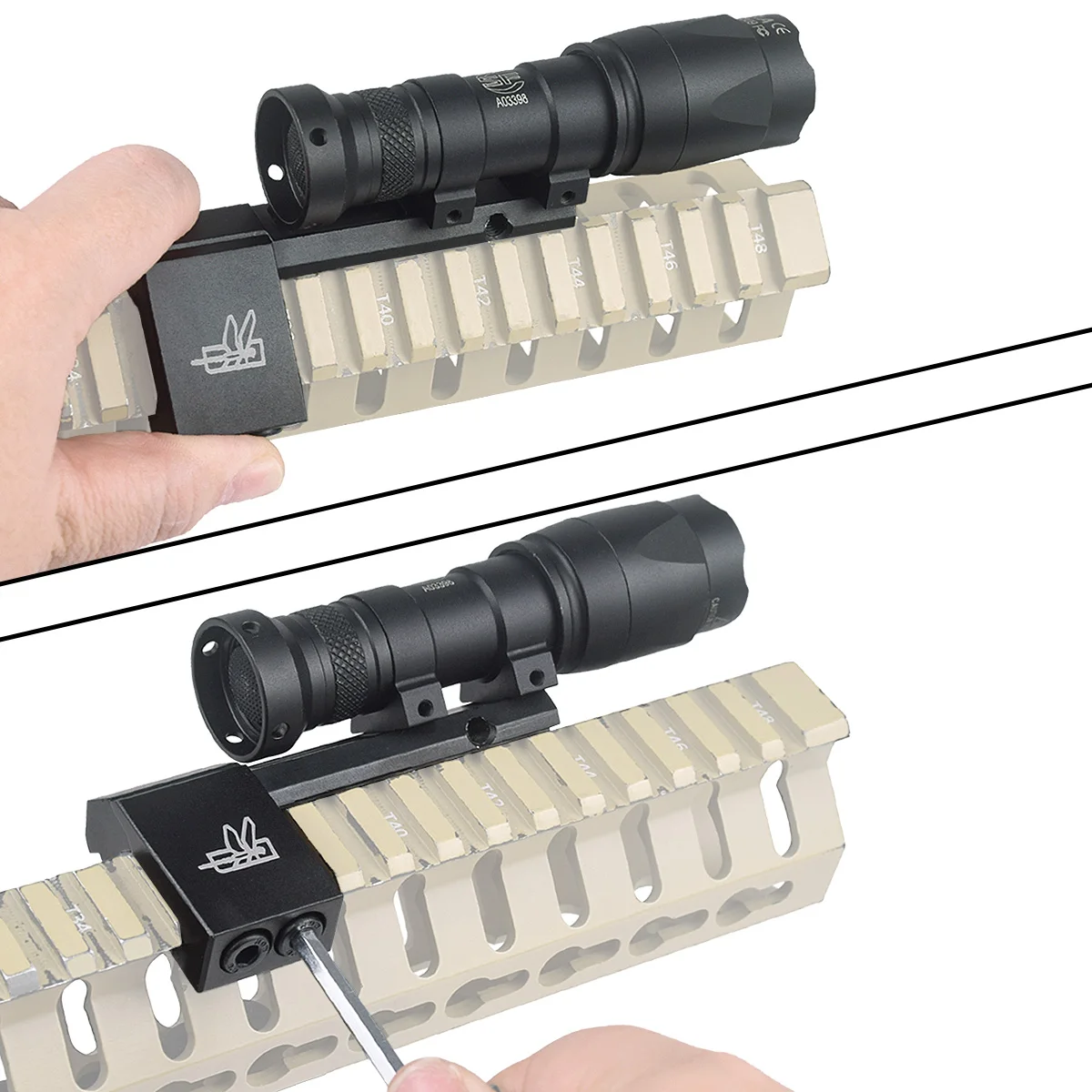 Soporte de luz adaptable Thorntail para Surefire M300 M600 M300V, armas tácticas de explorador, linterna en riel Picatinny de 20mm - imagen 5