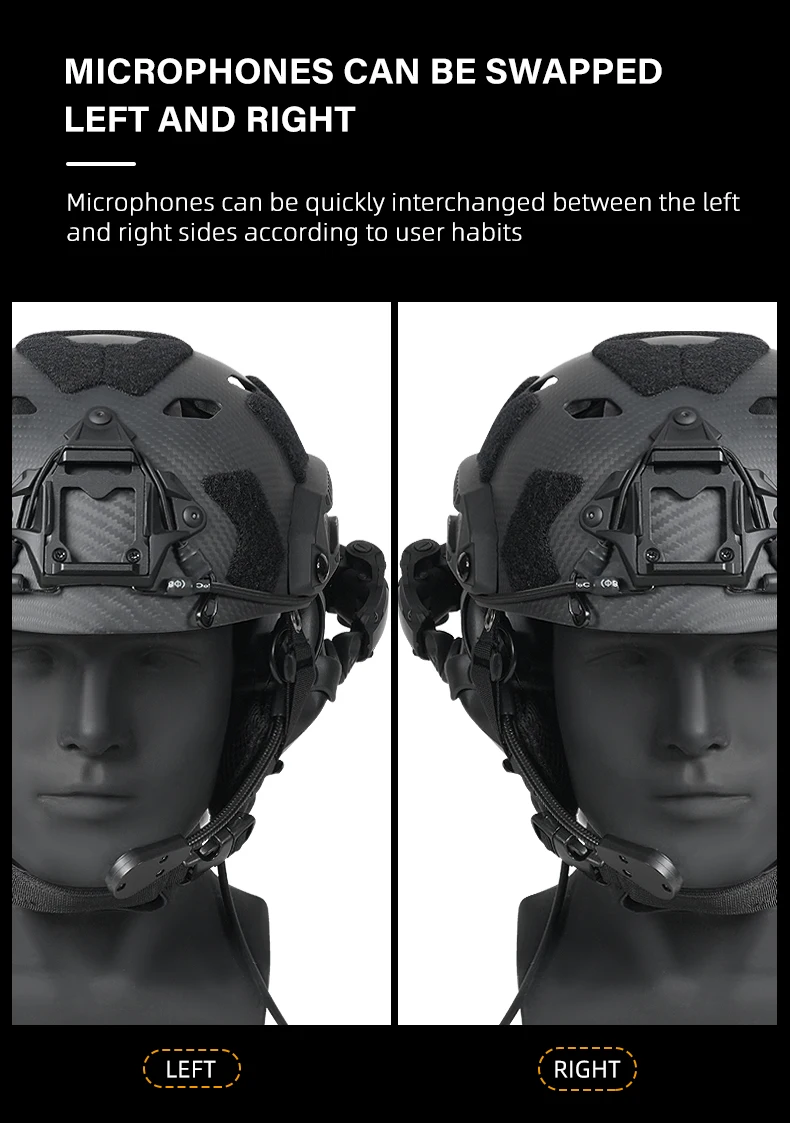 BOOIU-auriculares con Chip de 5. a generación, auriculares de comunicación táctica, sin reducción de ruido, nuevo modelo, auriculares tácticos - imagen 5