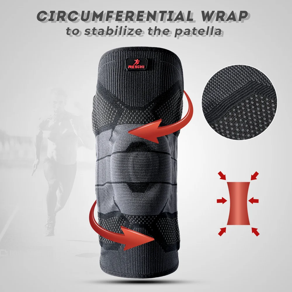 Rodilleras de silicona para baloncesto, Protector de compresión para menisco, protección para rótula, seguridad deportiva, 1 unidad - imagen 5