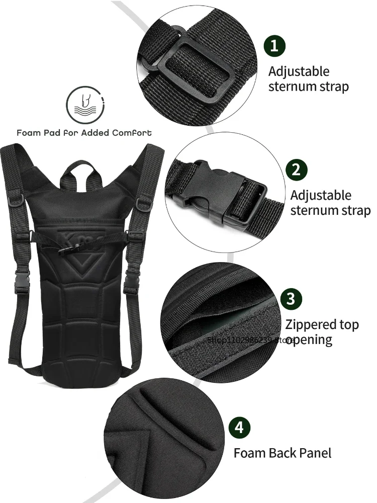 Paquete de hidratación al aire libre, mochila de vejiga de agua de 3L, bolsa de agua impermeable para correr, senderismo, ciclismo, caza, Camping - imagen 5