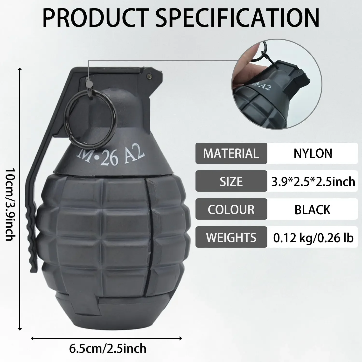 M26A2 Airsoft Grenada Toys1/2 uds Granada táctica juego de batalla de plástico juguete granadas de mano anillo de tracción juguetes juego de rol modelo Prop - imagen 3